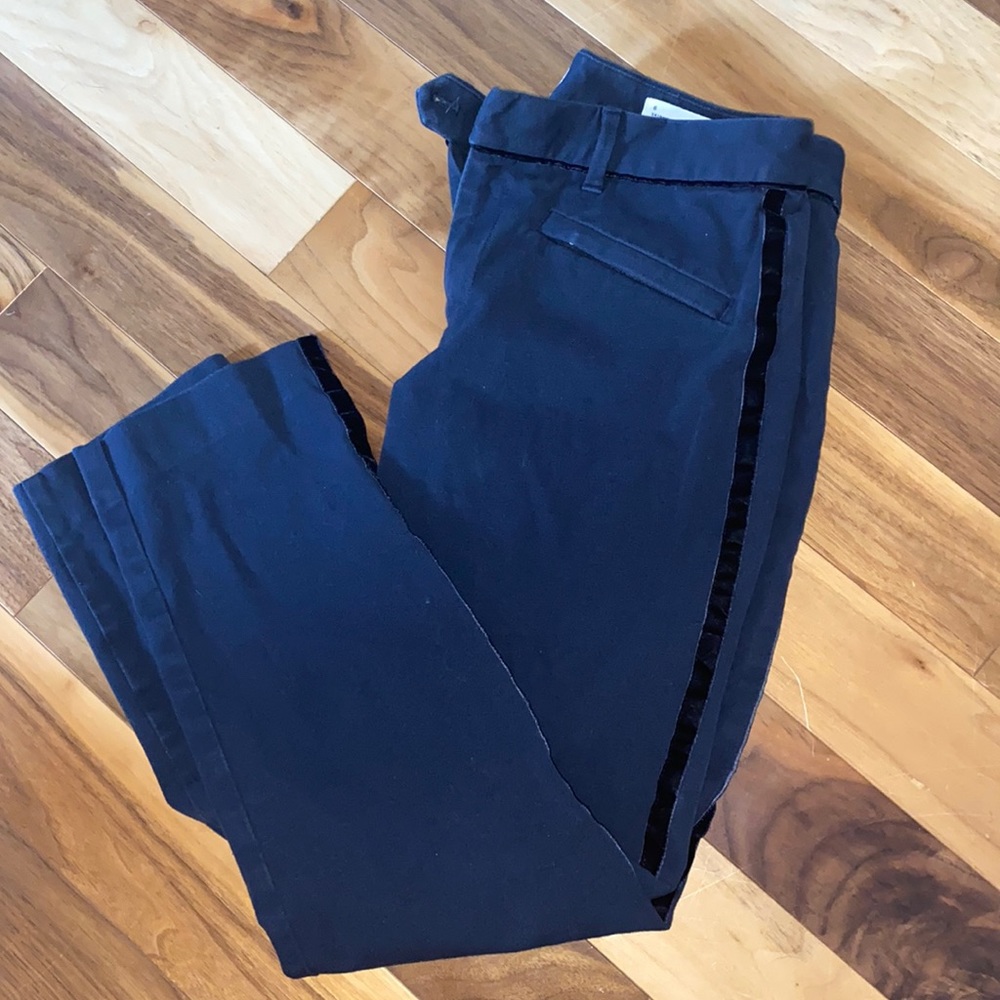 Gap skinny ankle pants Navy, velvet stripe Sz 6